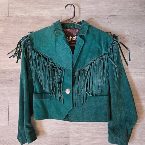 Hunter green suede jacket - Vintage - Picture 1 of 11